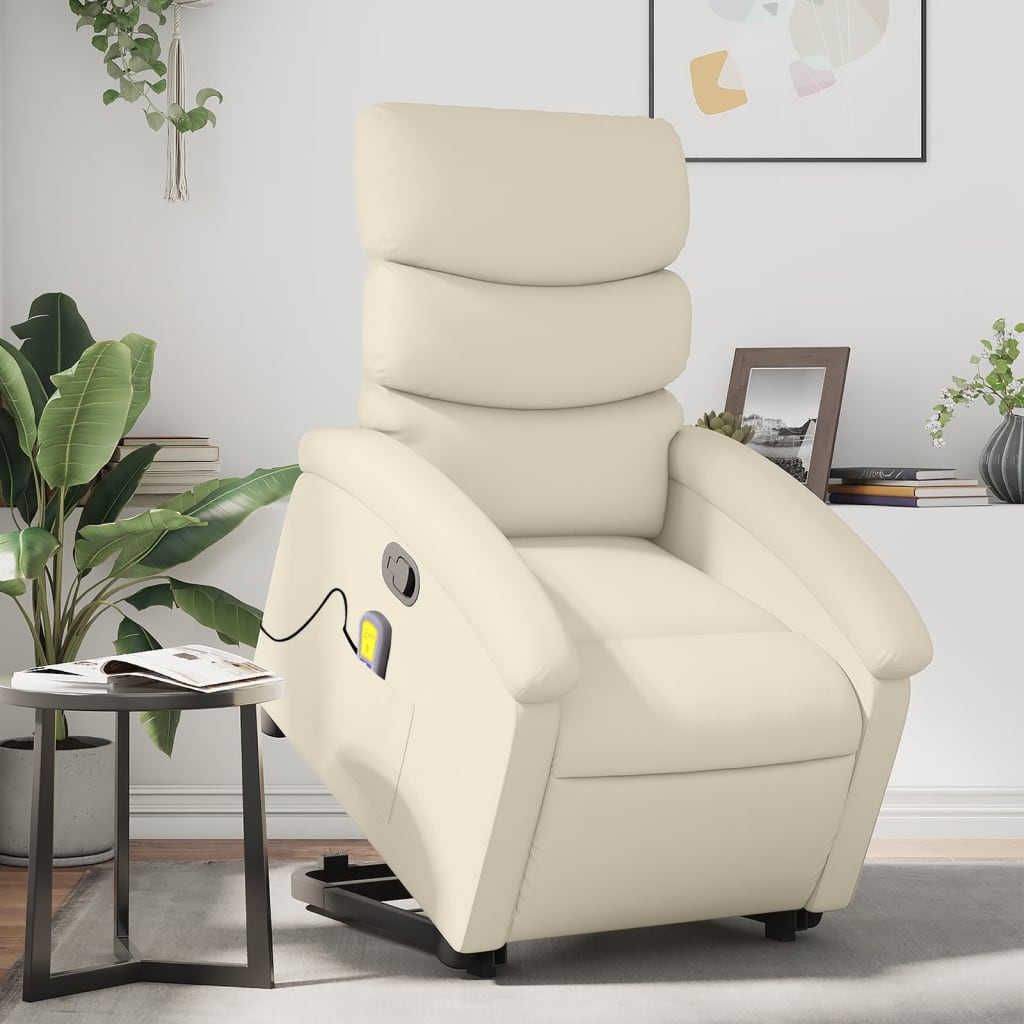 Linicuir cream massage chair