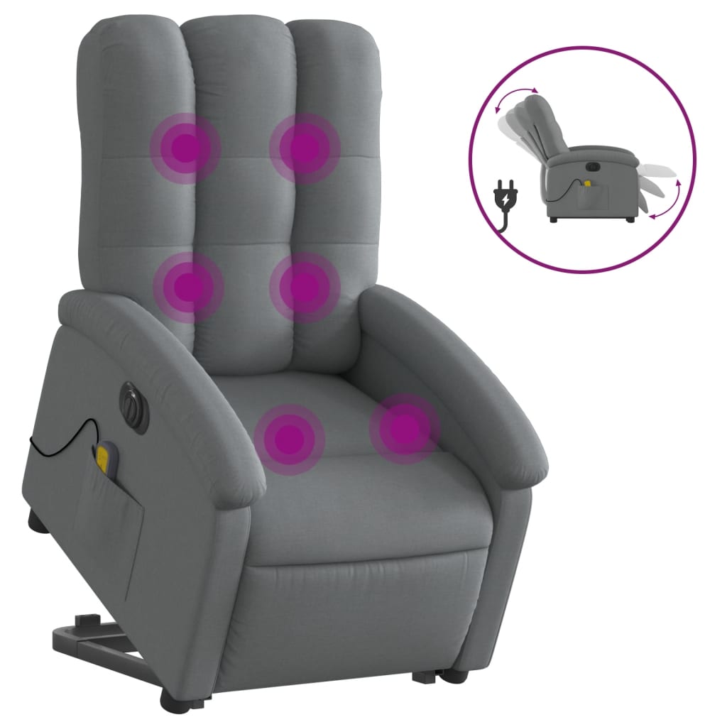 Tonted Fabric Gray Electric Massage Armchair Fabric