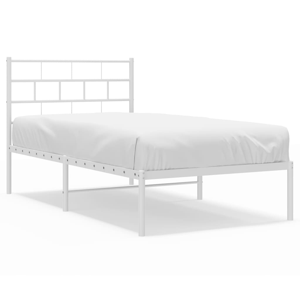 Metallbett mit weißem Bettkopf 90x200 cm