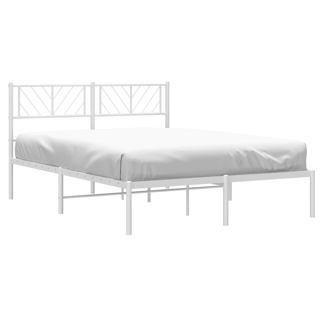 Metal bed frame with white headboard 120x190 cm