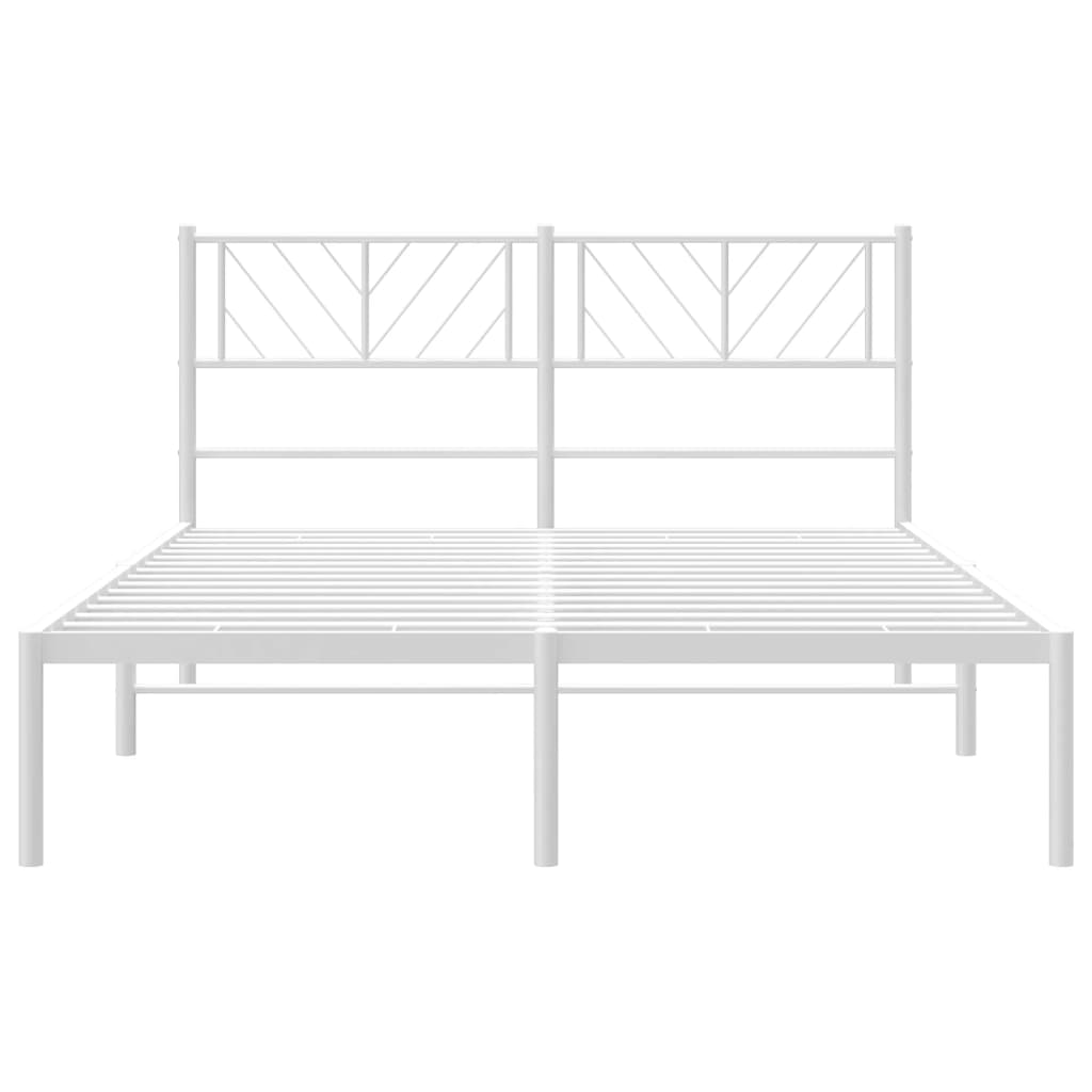 Fiame di letto in metallo con testiera bianca 120x190 cm