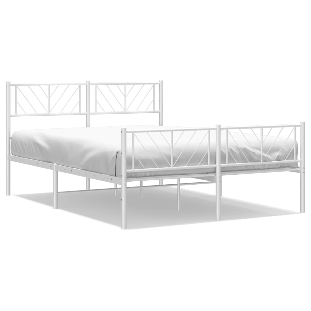 Metal bed frame with bed head/white bed 135x190cm