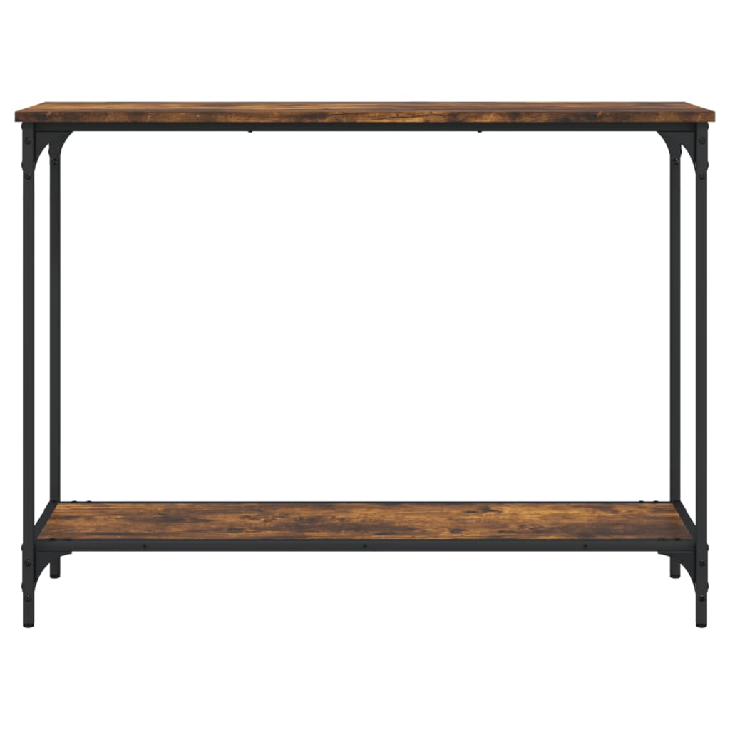 Table console chêne fumé 101x30,5x75 cm bois d'ingénierie