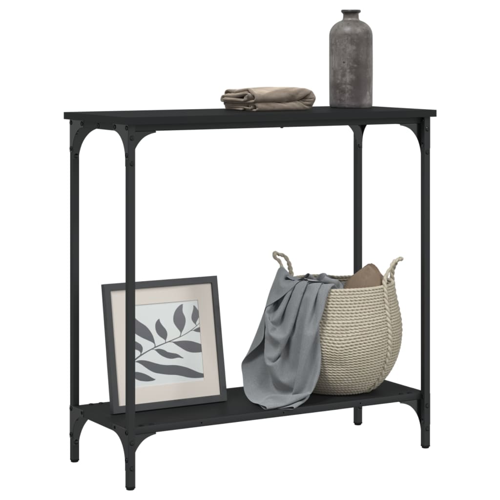 Black console table 75x30.5x75 cm engineering wood