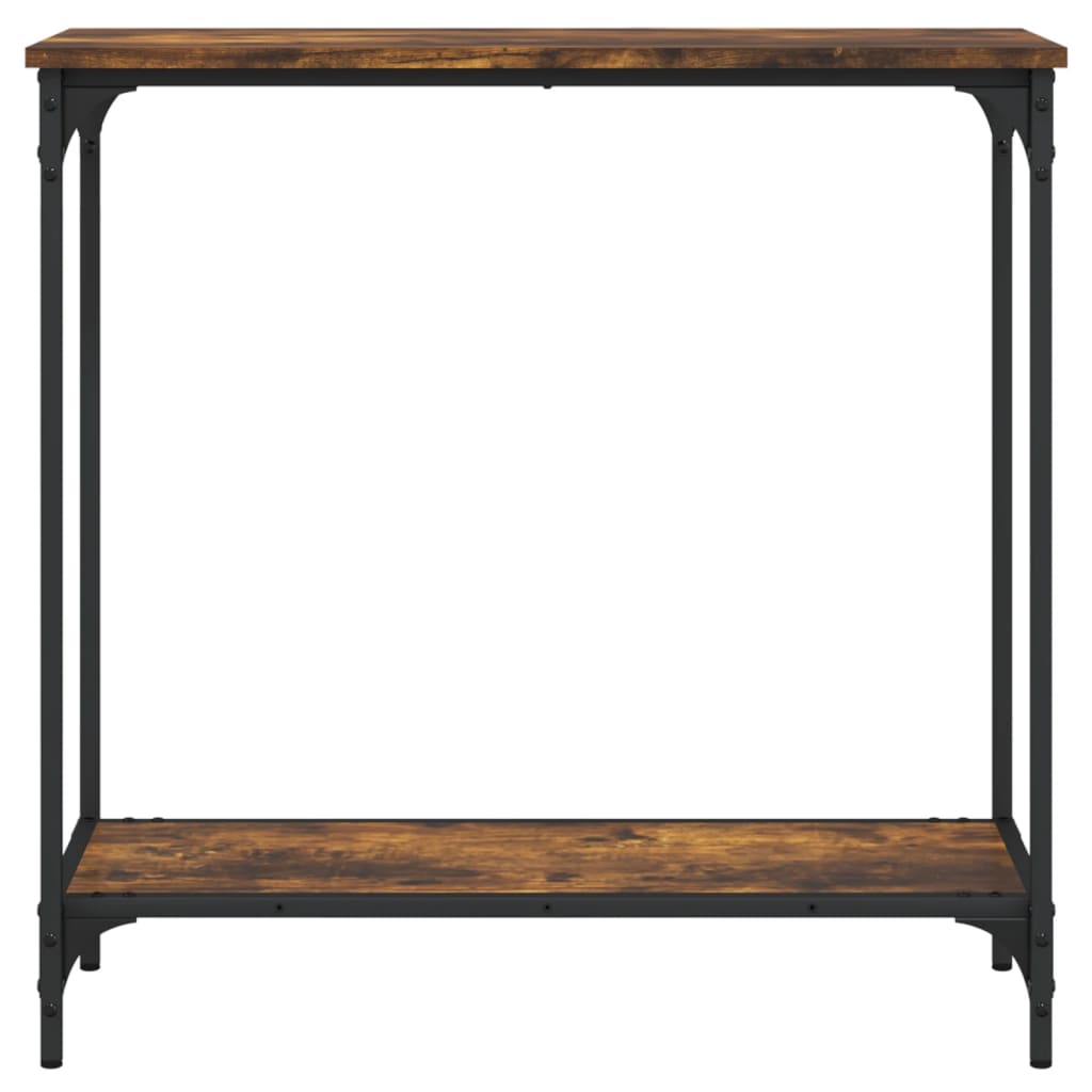 Table console chêne fumé 75x30,5x75 cm bois d'ingénierie