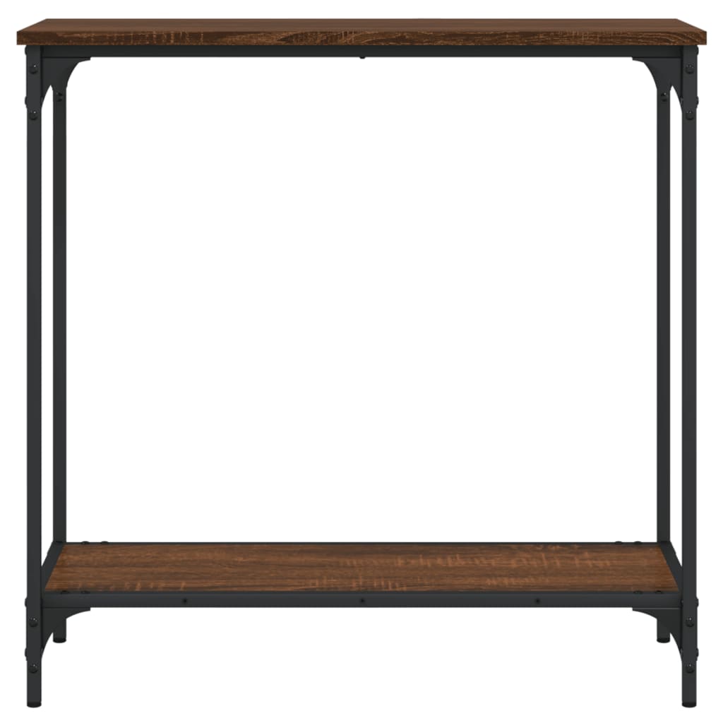 Brown oak console table 75x30.5x75 cm engineering wood
