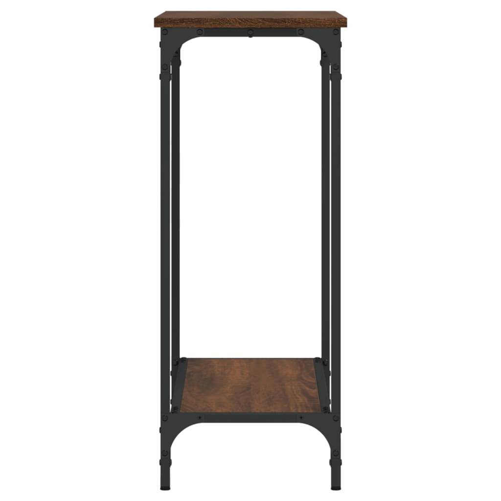 Brown oak console table 75x30.5x75 cm engineering wood