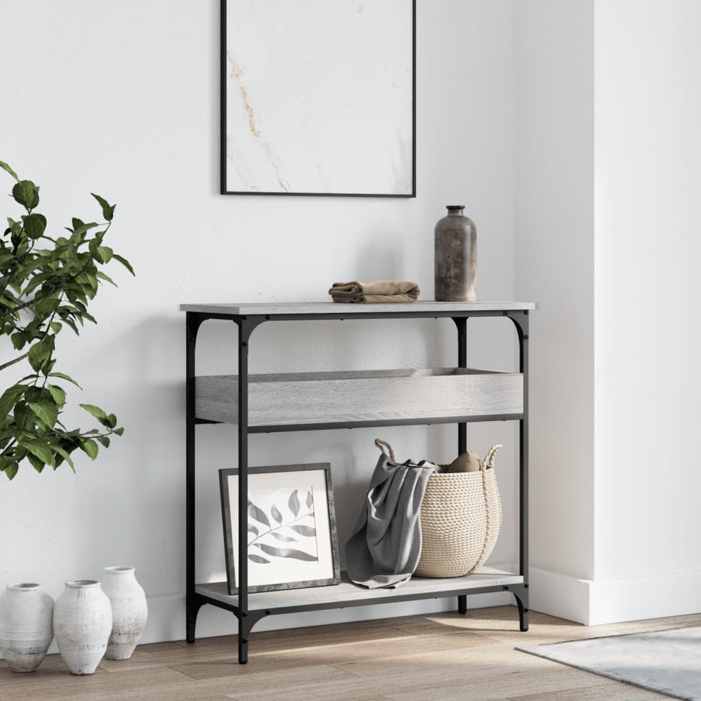 Console table with Sonoma Gray shelf 75x29x75 cm