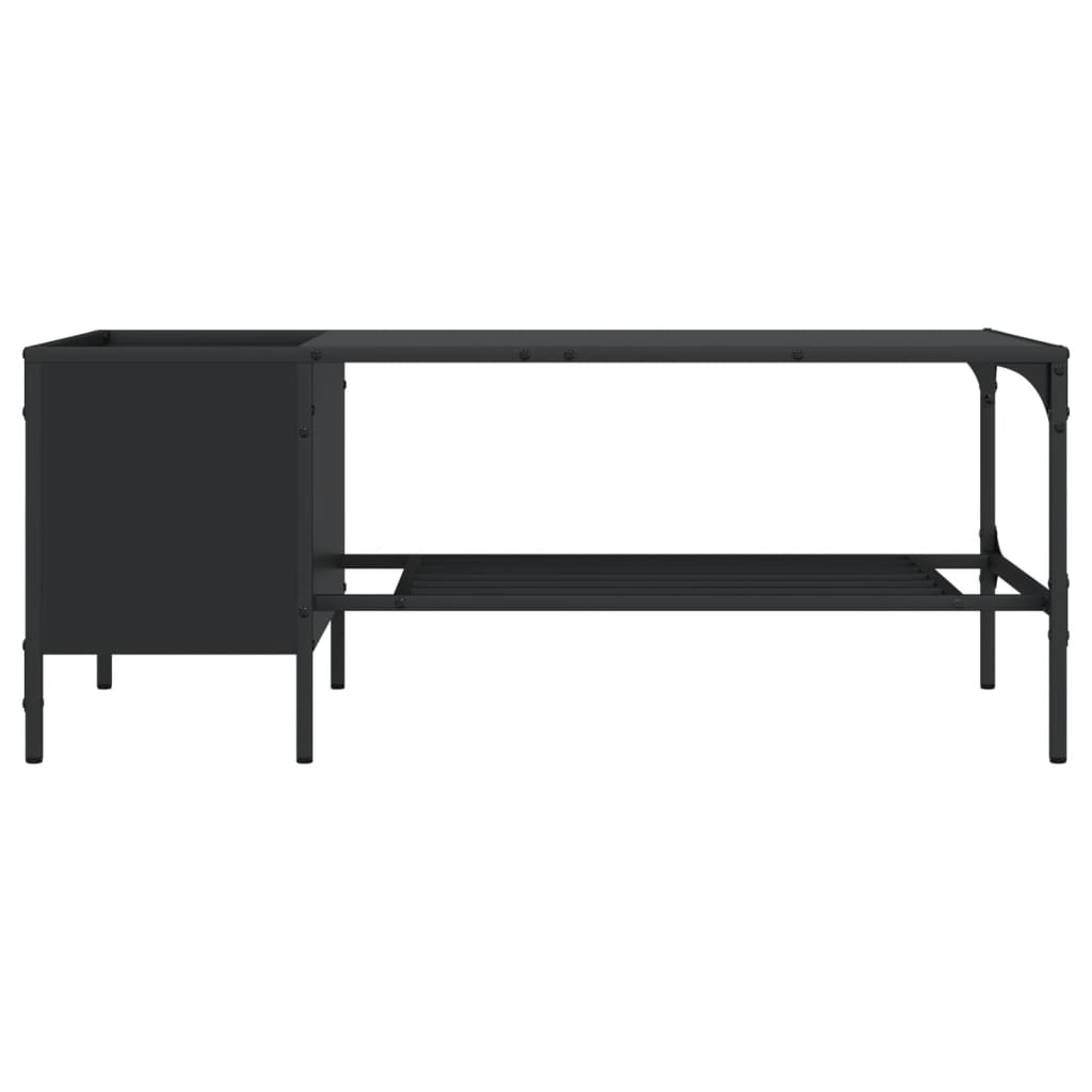 Tavolino con supporto nero 100x51x40 cm in multistrato