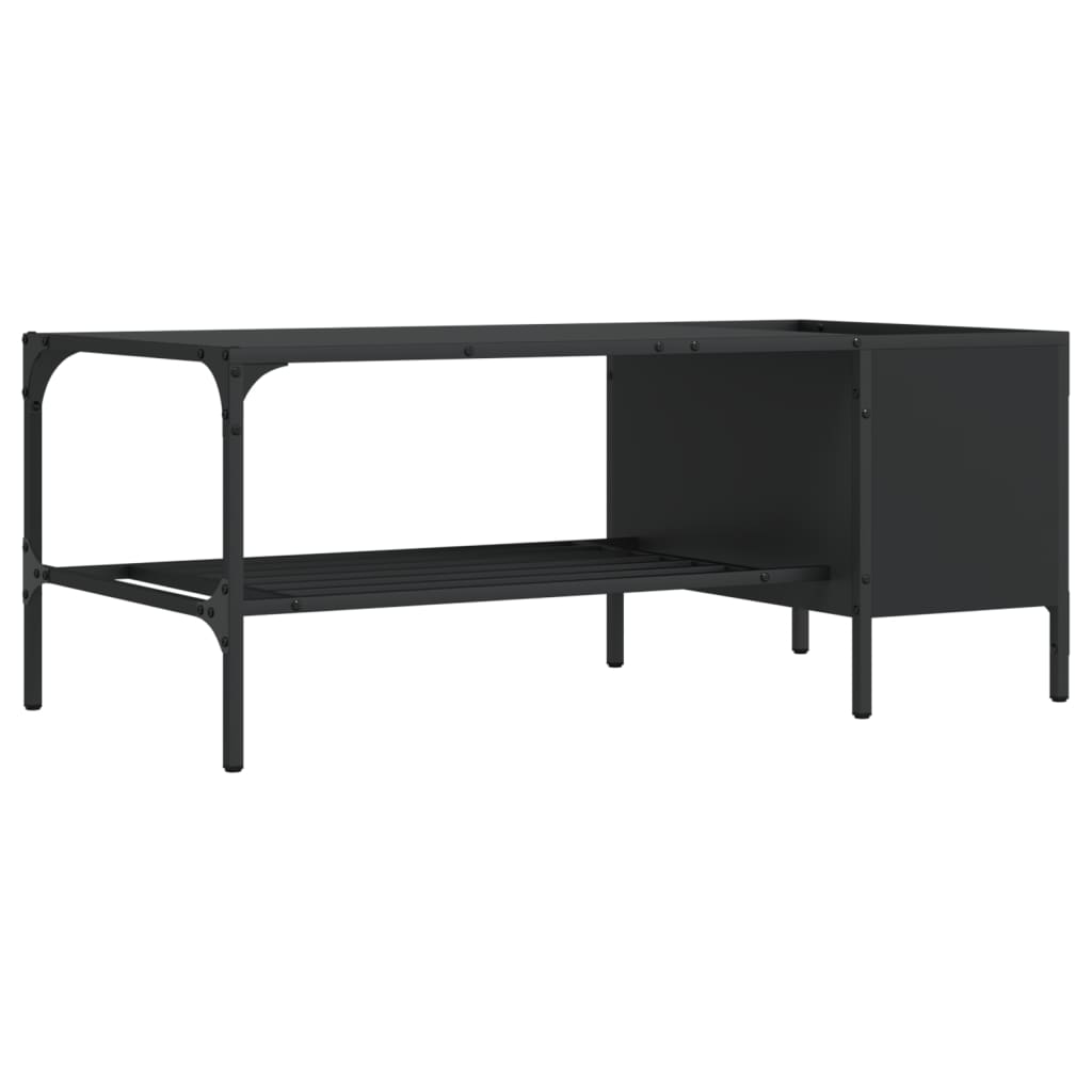 Coffee table with black support 100x51x40 cm engineering wood