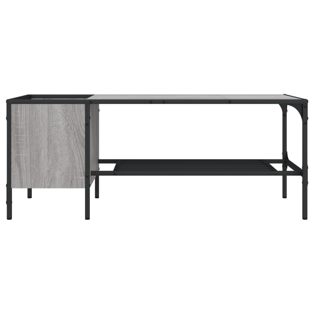 Tavolino con supporto Sonoma grigio 100x51x40 cm