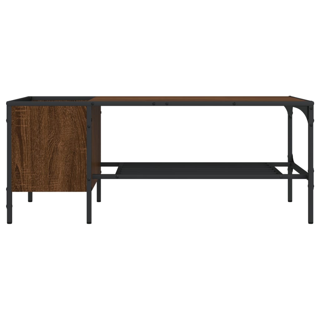 Tavolino con supporto in rovere marrone 100x51x40 cm