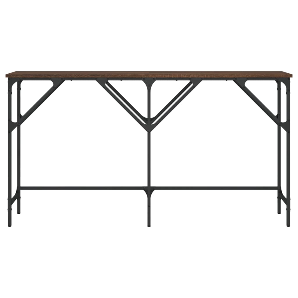 Brown oak console table 140x29x75 cm Engineering wood