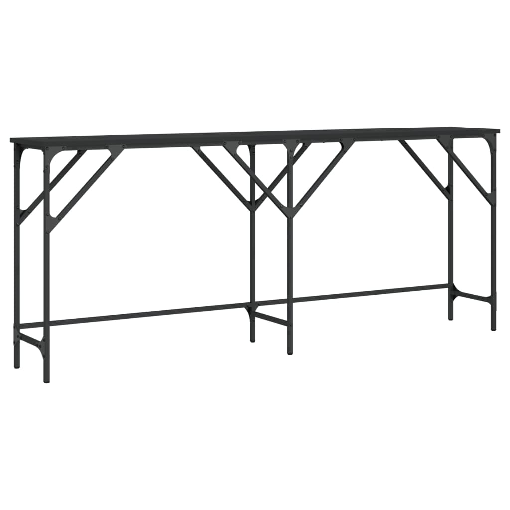 Black Console Tabelle 180x29x75 cm Ingenieurholz Holz