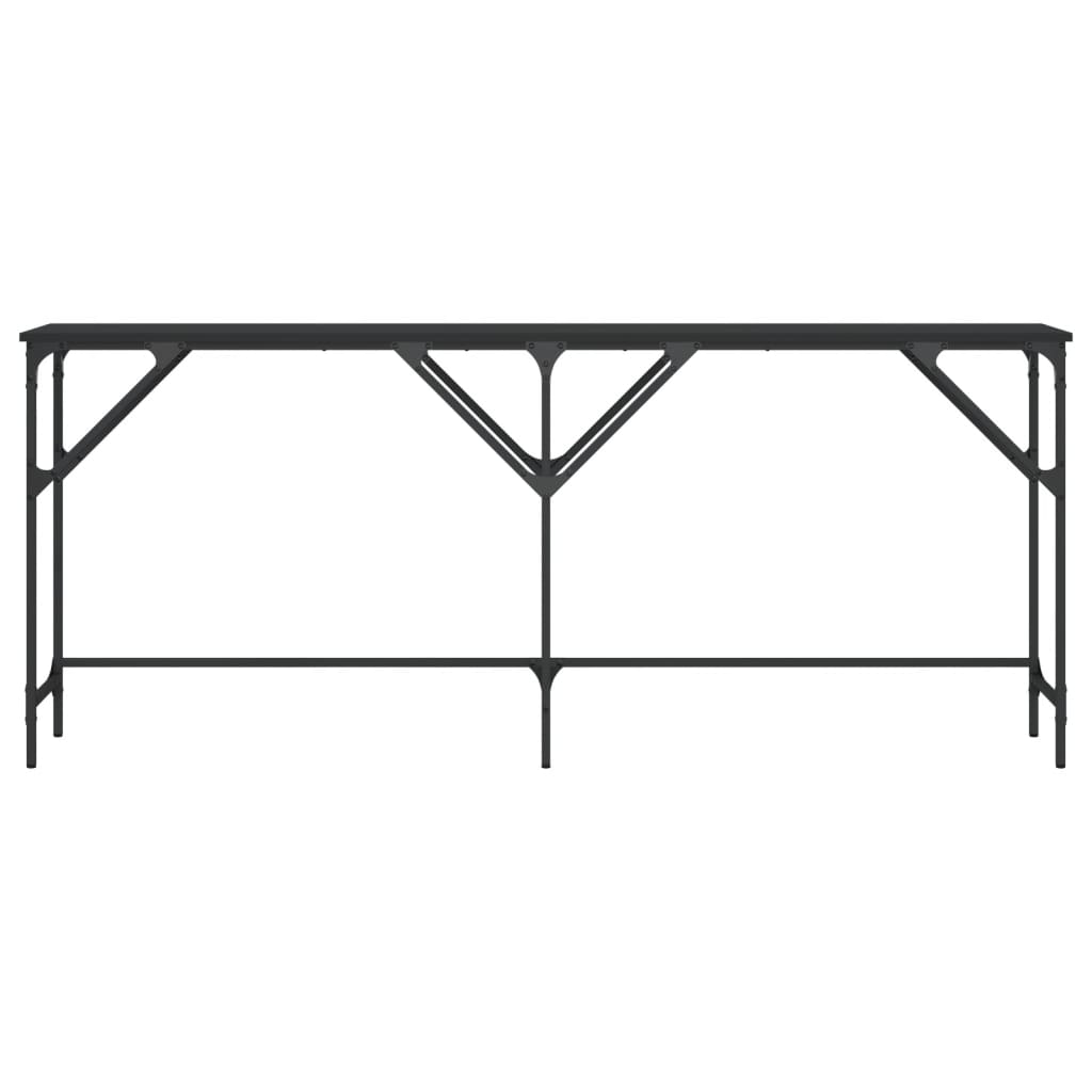 Black console table 180x29x75 cm engineering wood