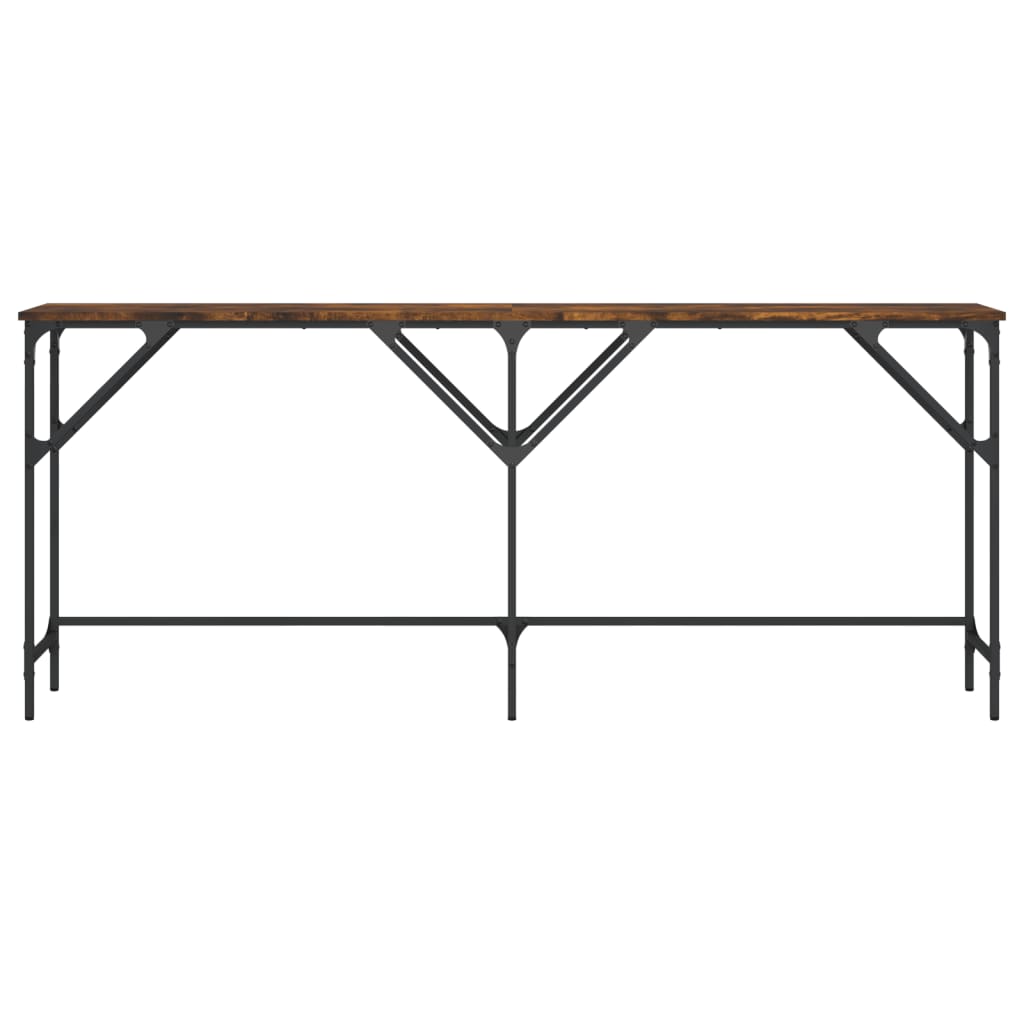 Table console chêne fumé 180x29x75 cm bois d'ingénierie
