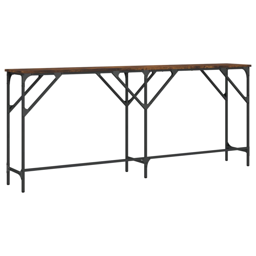 Smoked oak console table 180x29x75 cm Engineering wood