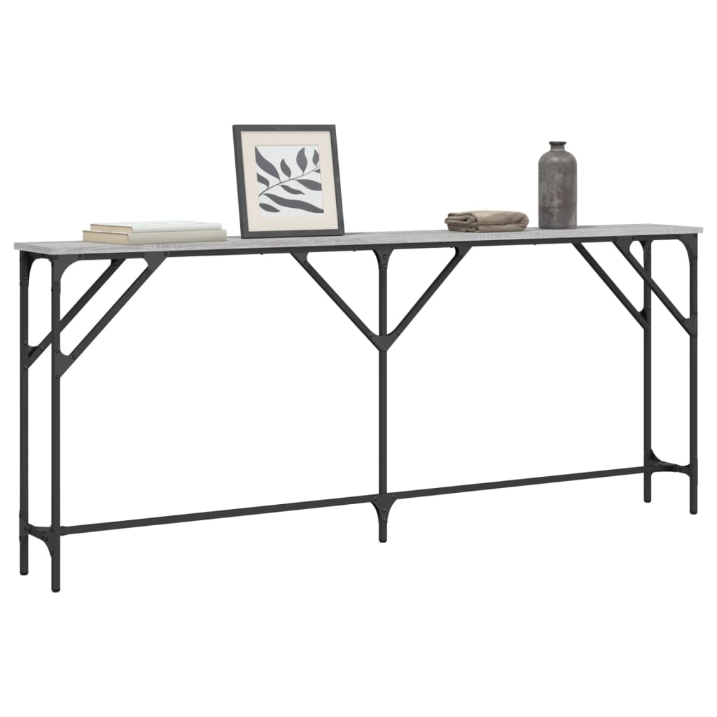 Table console sonoma gris 180x23x75 cm bois d'ingénierie