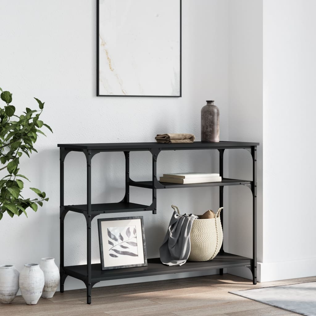 Console table with black shelves 100x35x75 cm