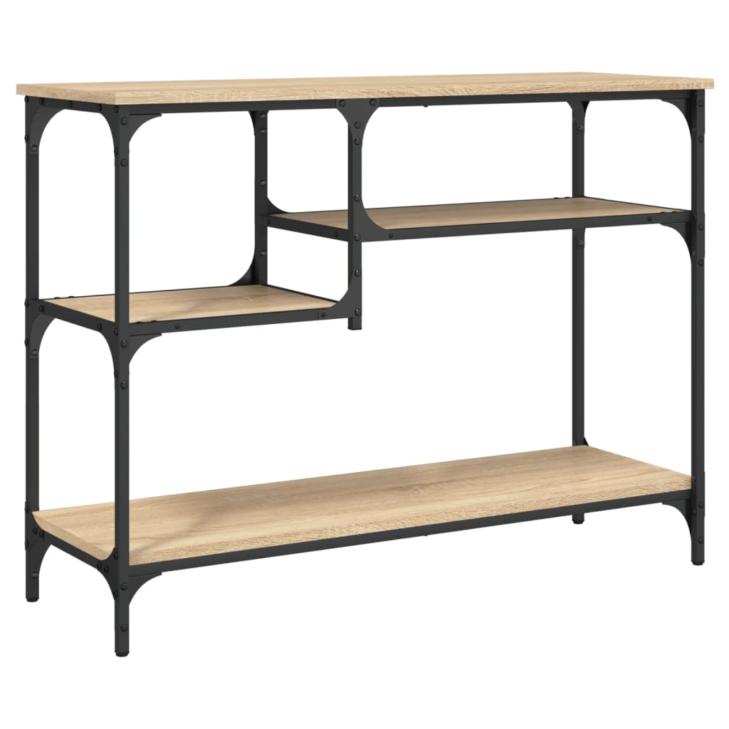 Console table with Sonoma oak shelves 100x35x75 cm