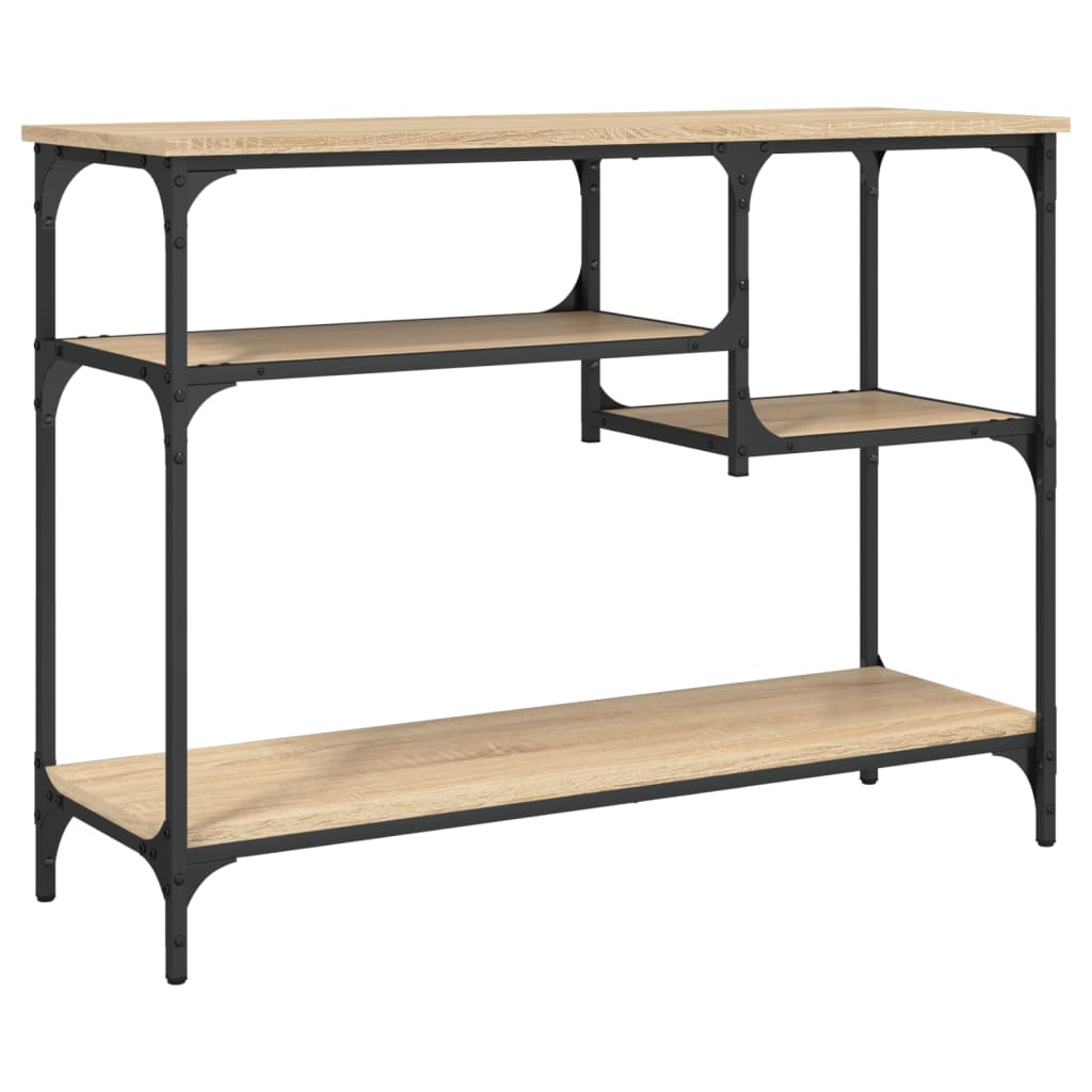 Console table with Sonoma oak shelves 100x35x75 cm