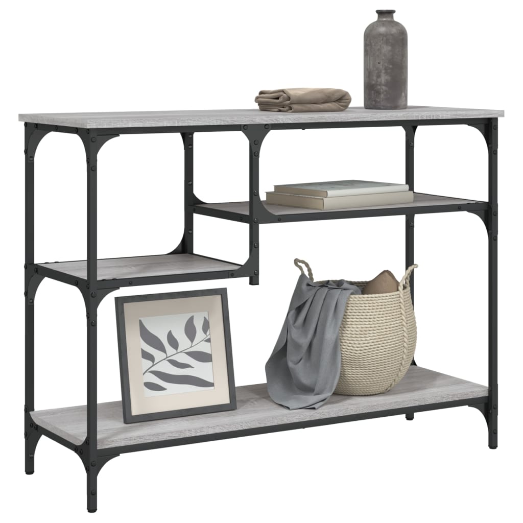Console table with Sonoma Gray 100x35x75 cm shelves