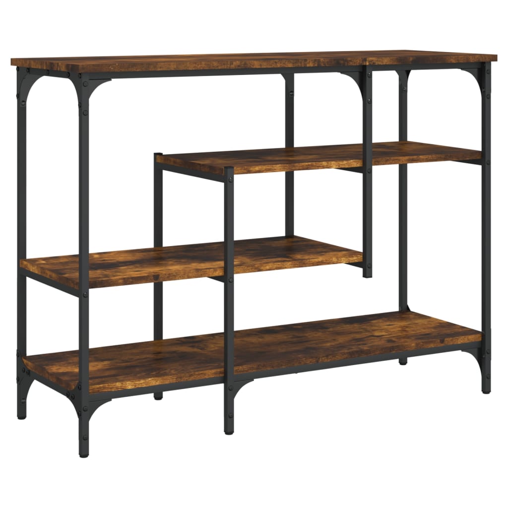 Console table with smoked oak shelves 100x35x75 cm