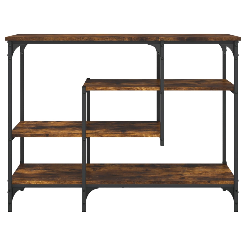 Console table with smoked oak shelves 100x35x75 cm