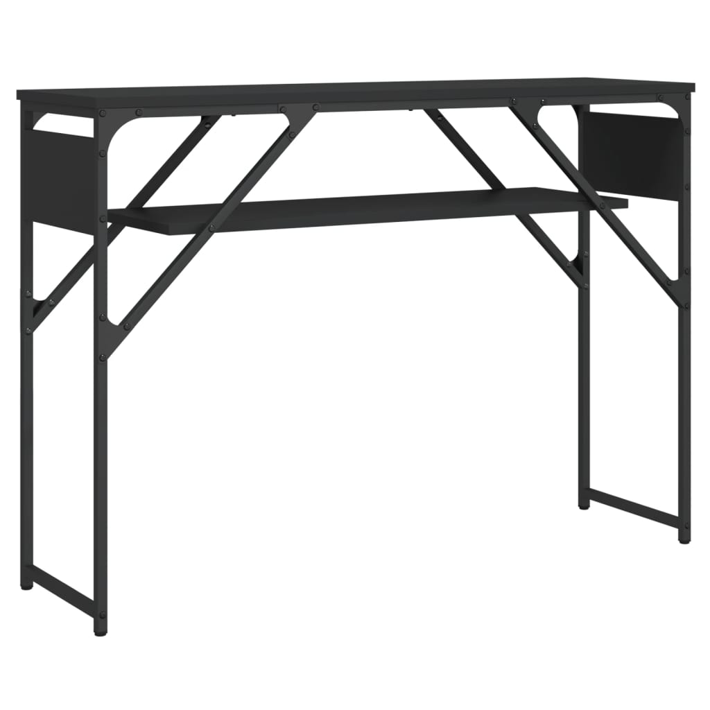 Console table with black shelf 105x30x75 cm engineering wood