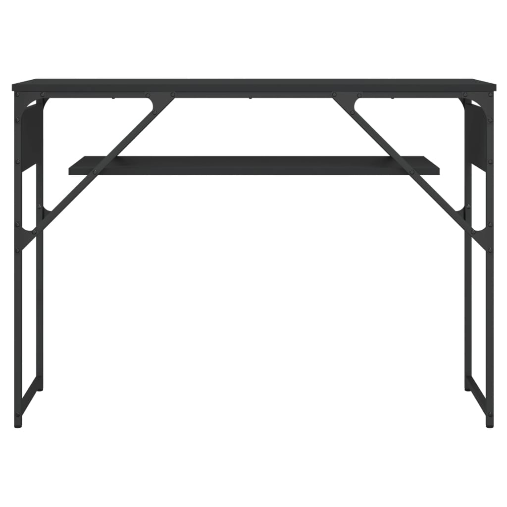 Console table with black shelf 105x30x75 cm engineering wood