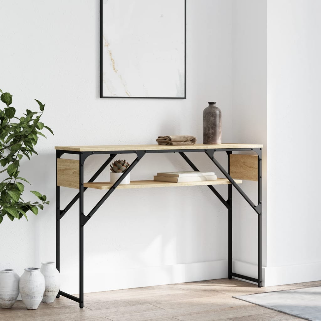 Console table with Sonoma oak shelf 105x30x75 cm