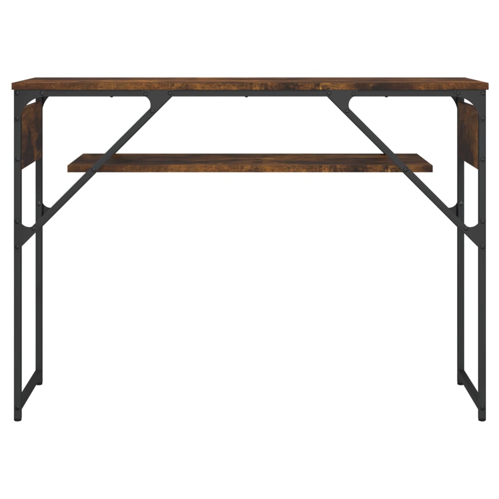 Console table with smoked oak shelf 105x30x75 cm