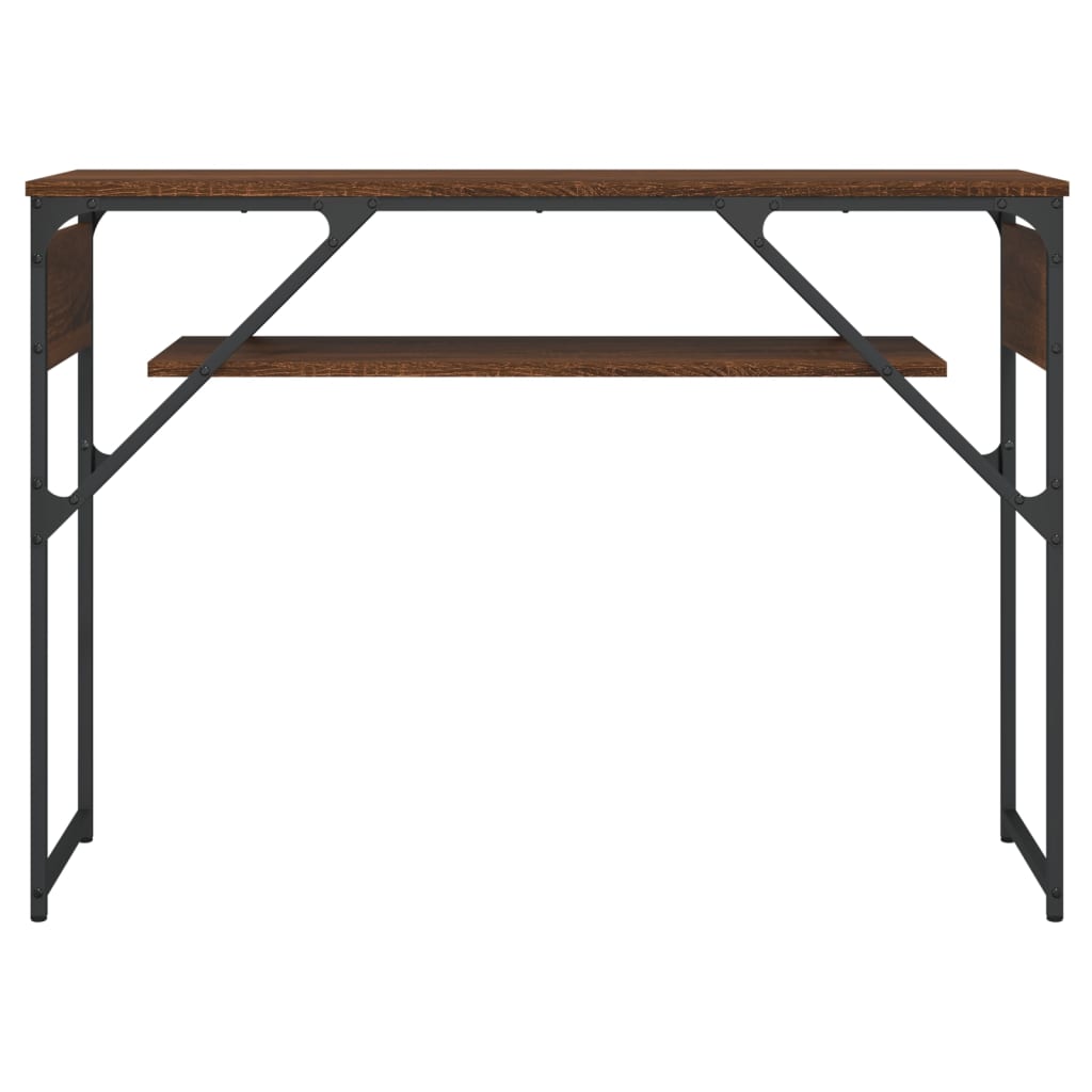 Table console avec étagère chêne marron 105x30x75 cm