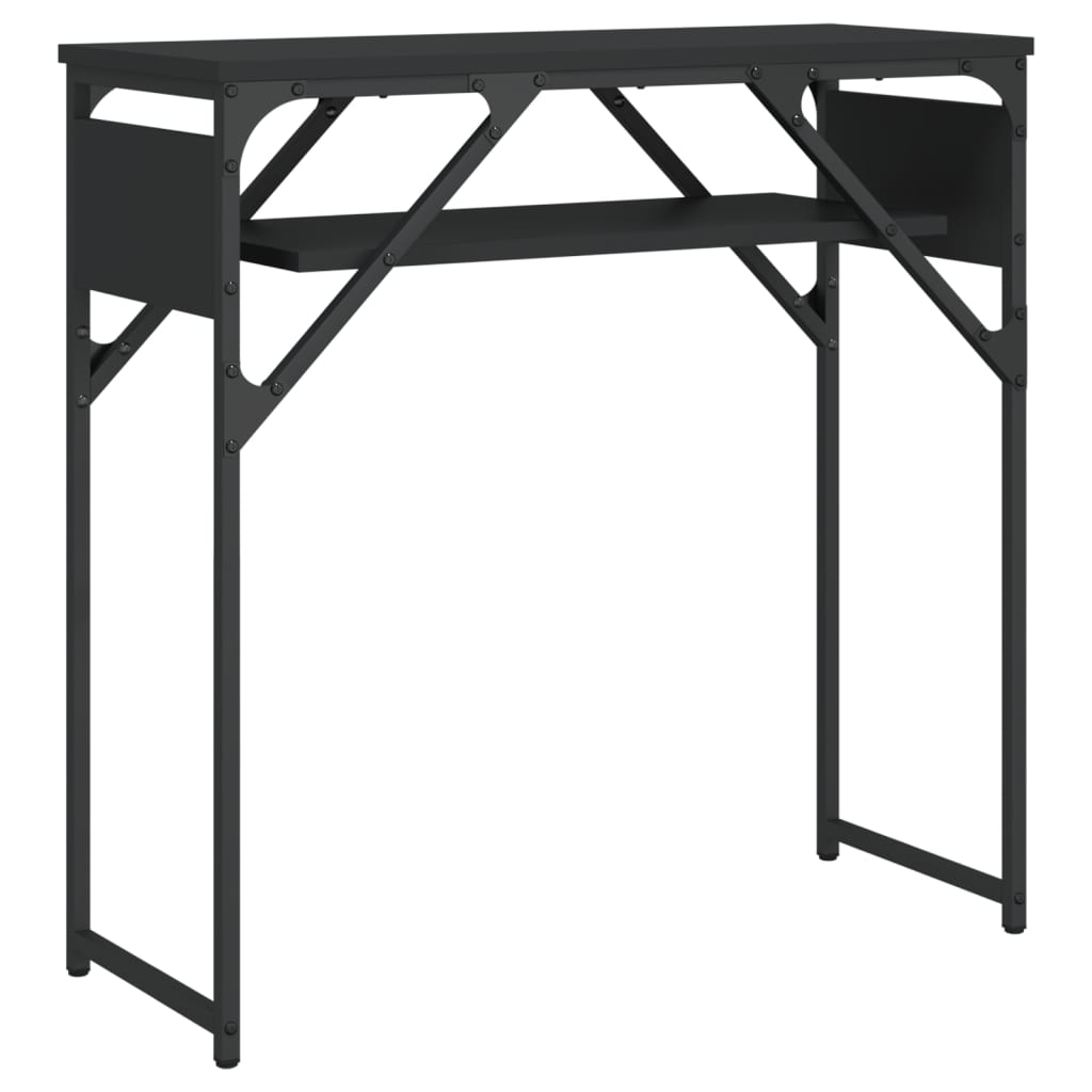 Console table with black shelf 75x30x75 cm engineering wood