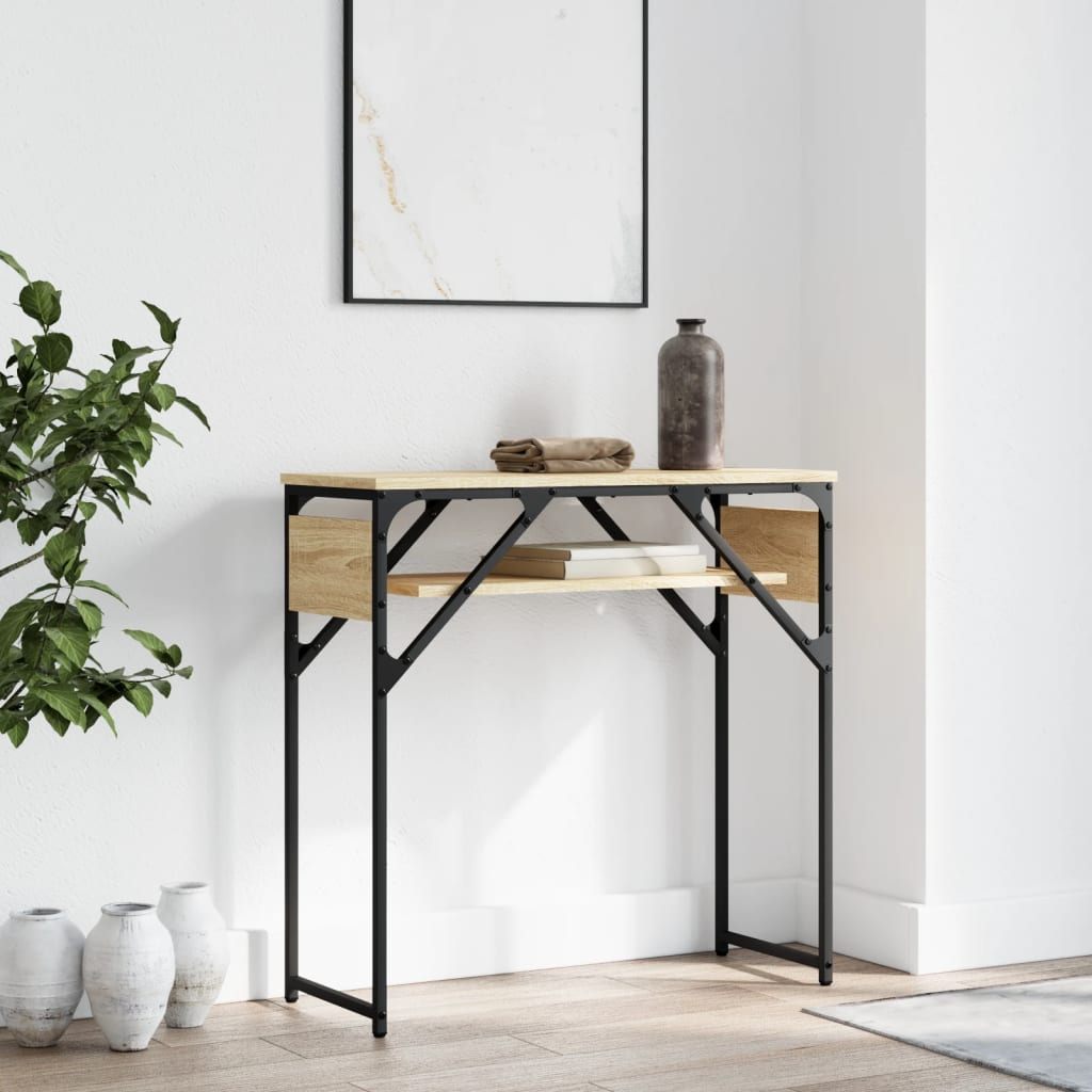 Console table with Sonoma oak shelf 75x30x75 cm