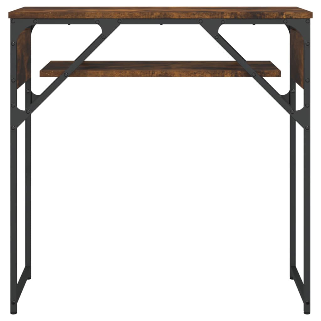 Table console avec étagère chêne fumé 75x30x75 cm