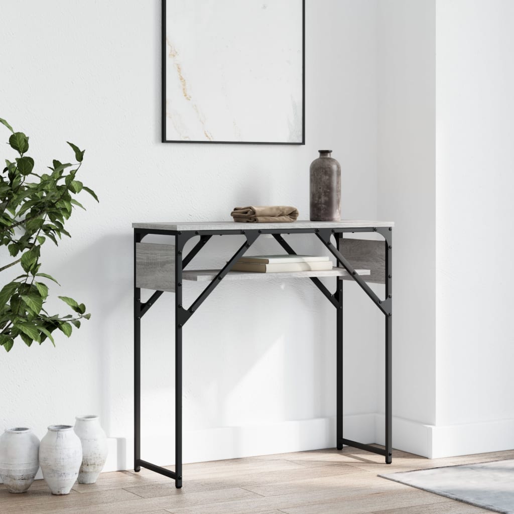 Console table with gray sonoma shelf 75x30x75 cm
