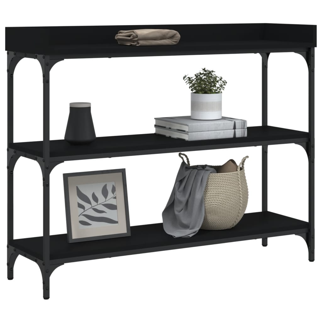 Console table with black shelves 100x30x80 cm
