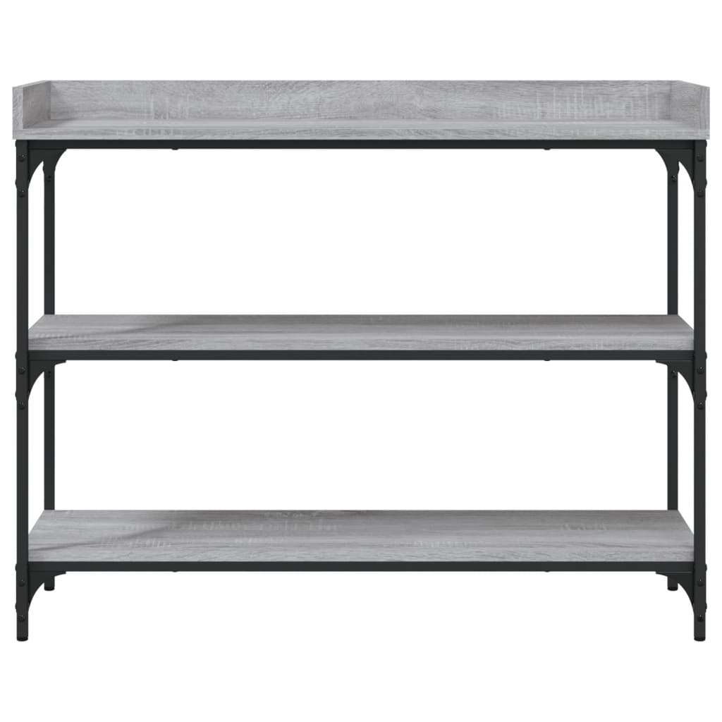 Table console avec étagères sonoma gris 100x30x80 cm