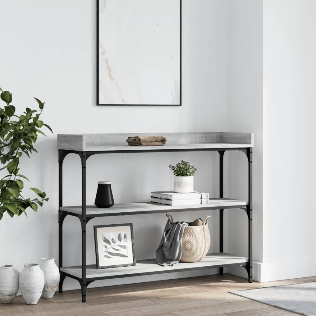 Console table with Sonoma Gray 100x30x80 cm shelves
