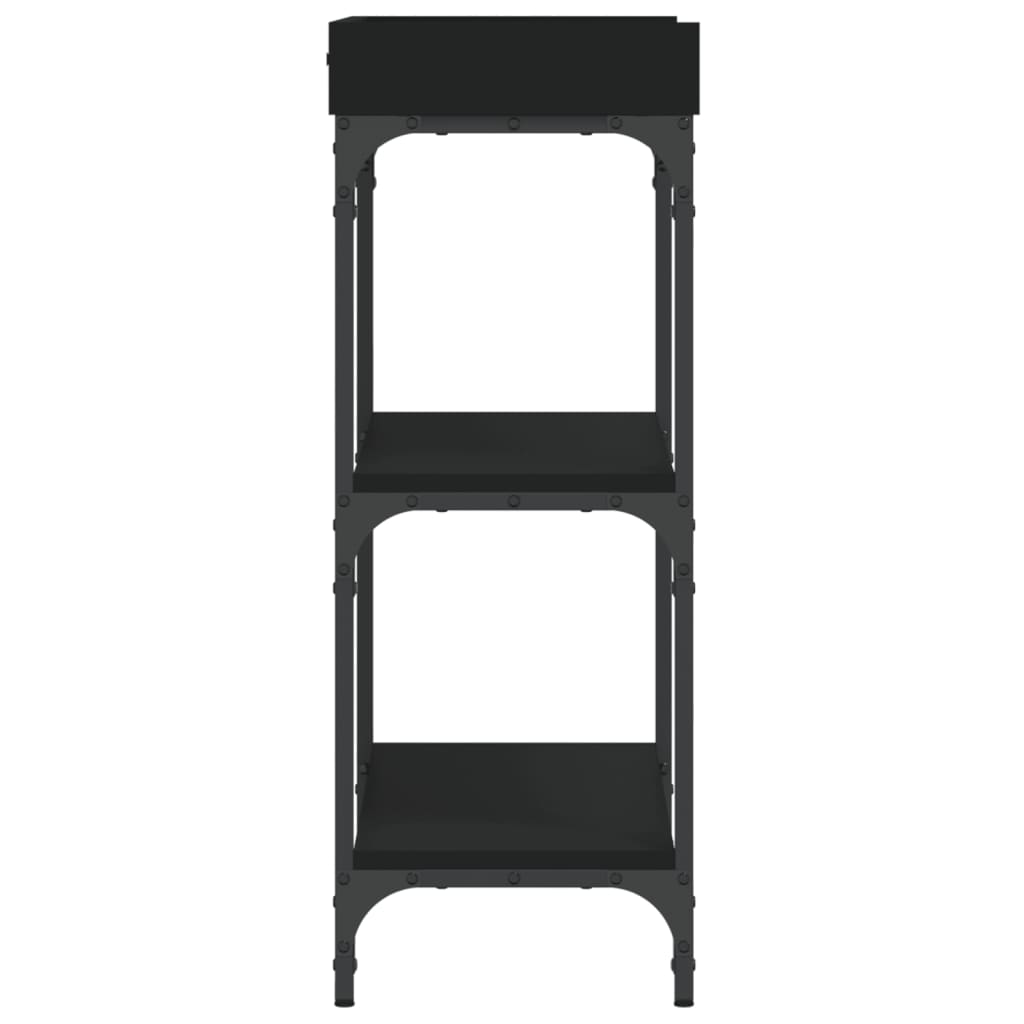 Console table with black shelves 75x30x80 cm