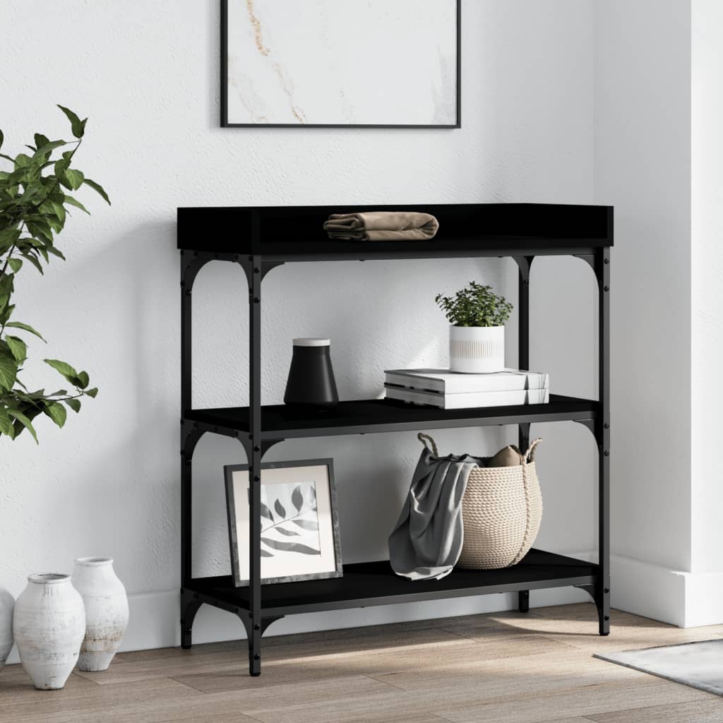 Console table with black shelves 75x30x80 cm