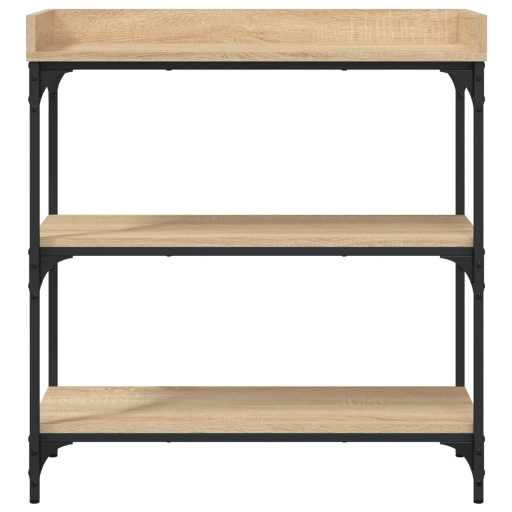 Console table with Sonoma oak shelves 75x30x80 cm
