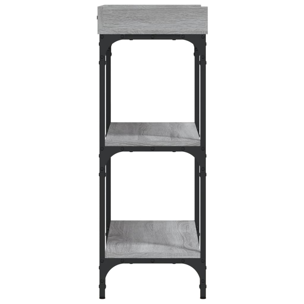 Console table with Sonoma Gray shelves 75x30x80 cm