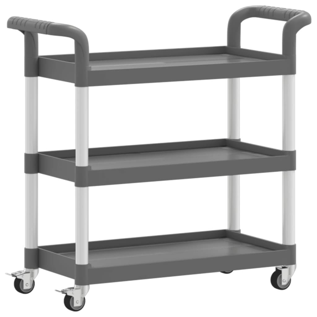 Cart at 3 gray levels 77x34x72 cm aluminum