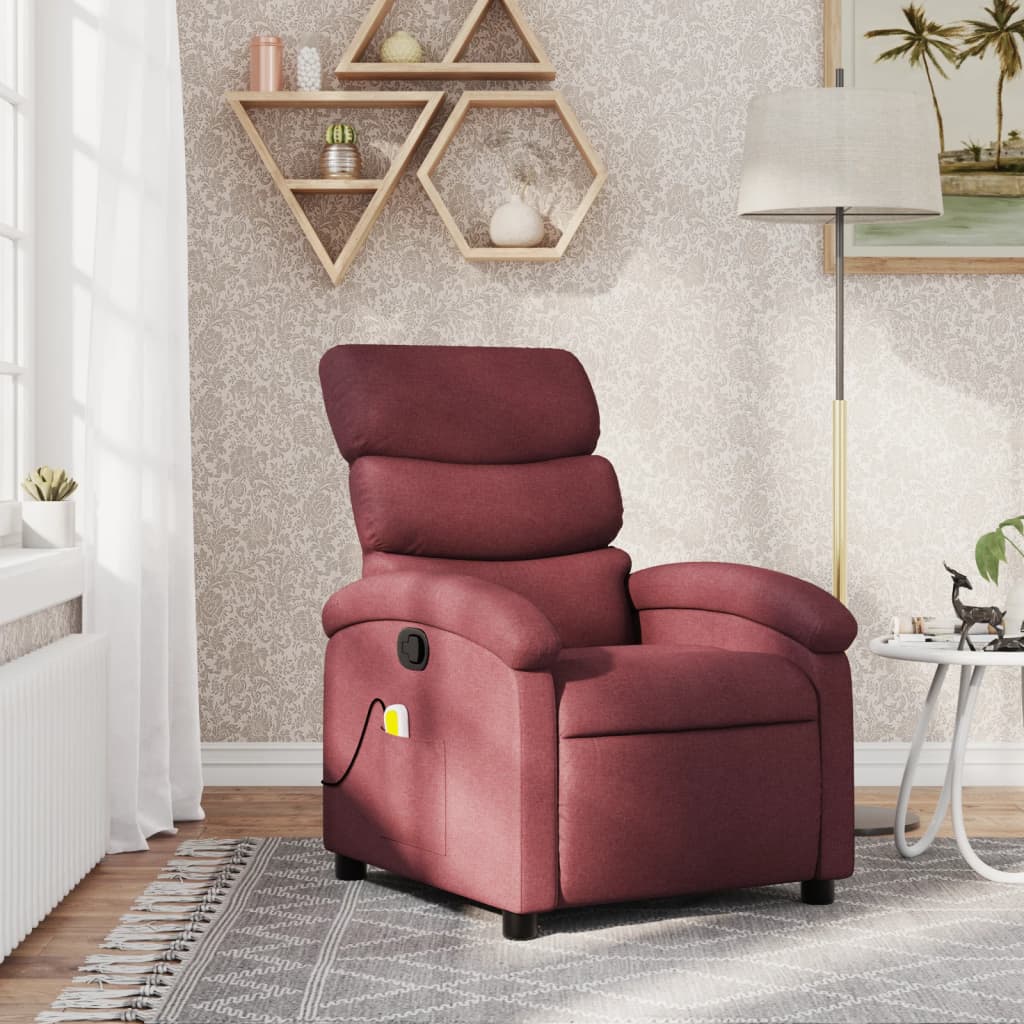 Red Bordeaux Fabric Red Massage Chair