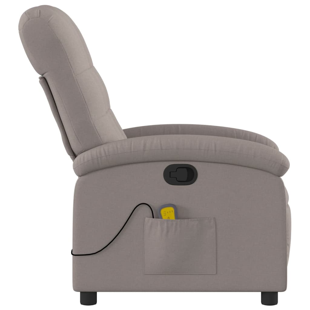 Fauteuil de massage inclinable Taupe Tissu
