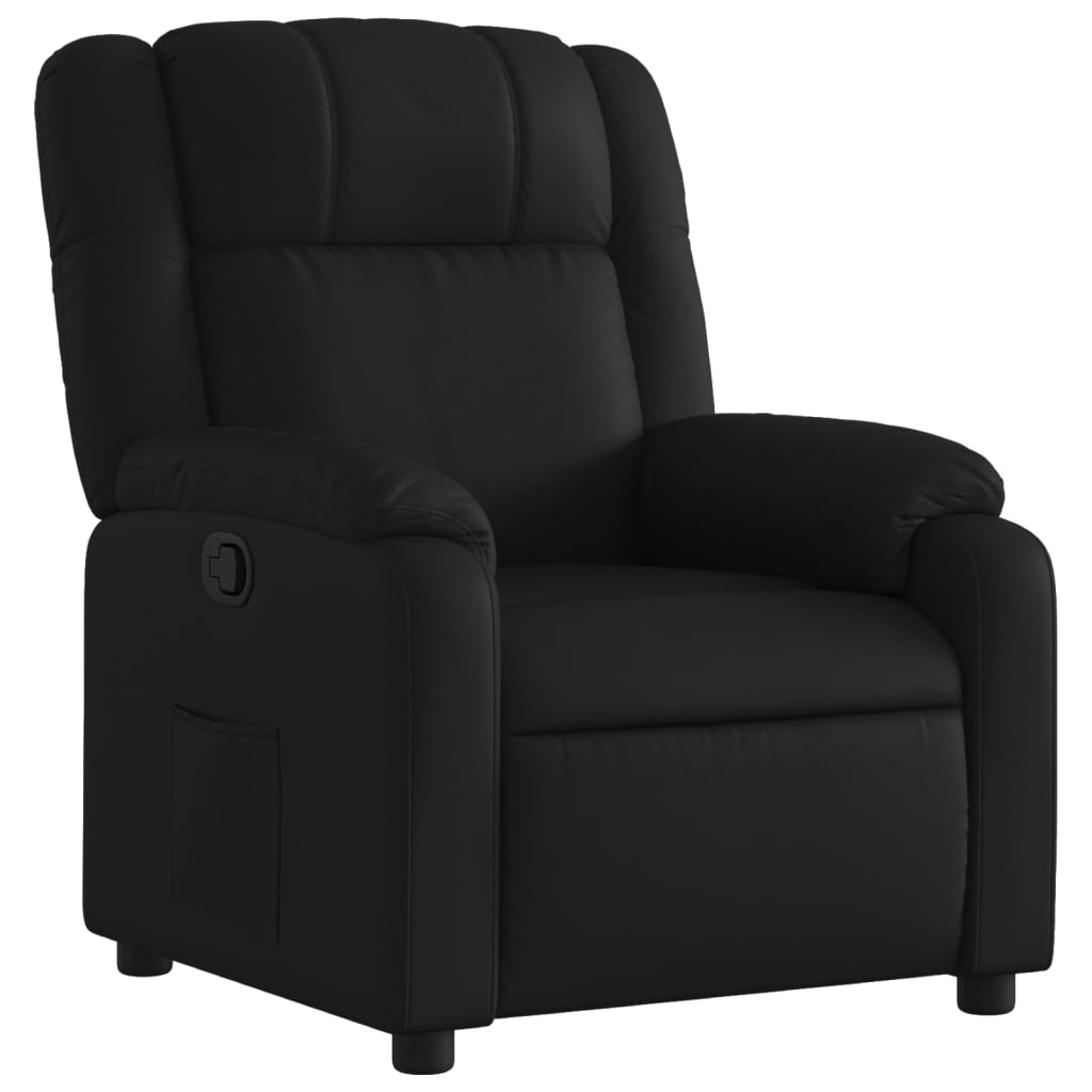Tilting black armchair imitation leather