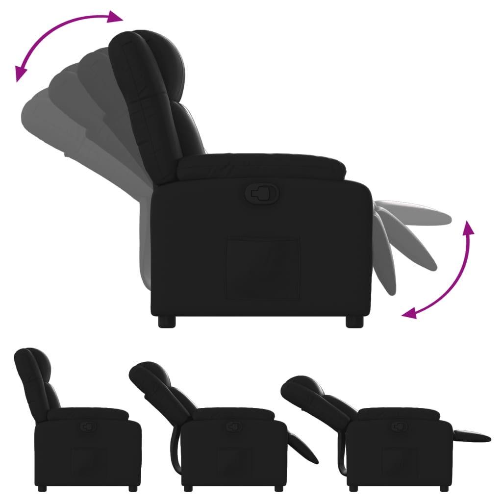Kipps schwarzes Sessel -Nachahmungsleder
