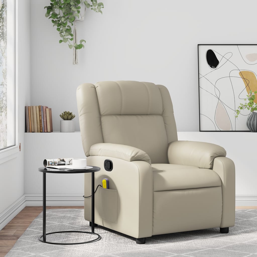 Linicuir Cream Massage Chair